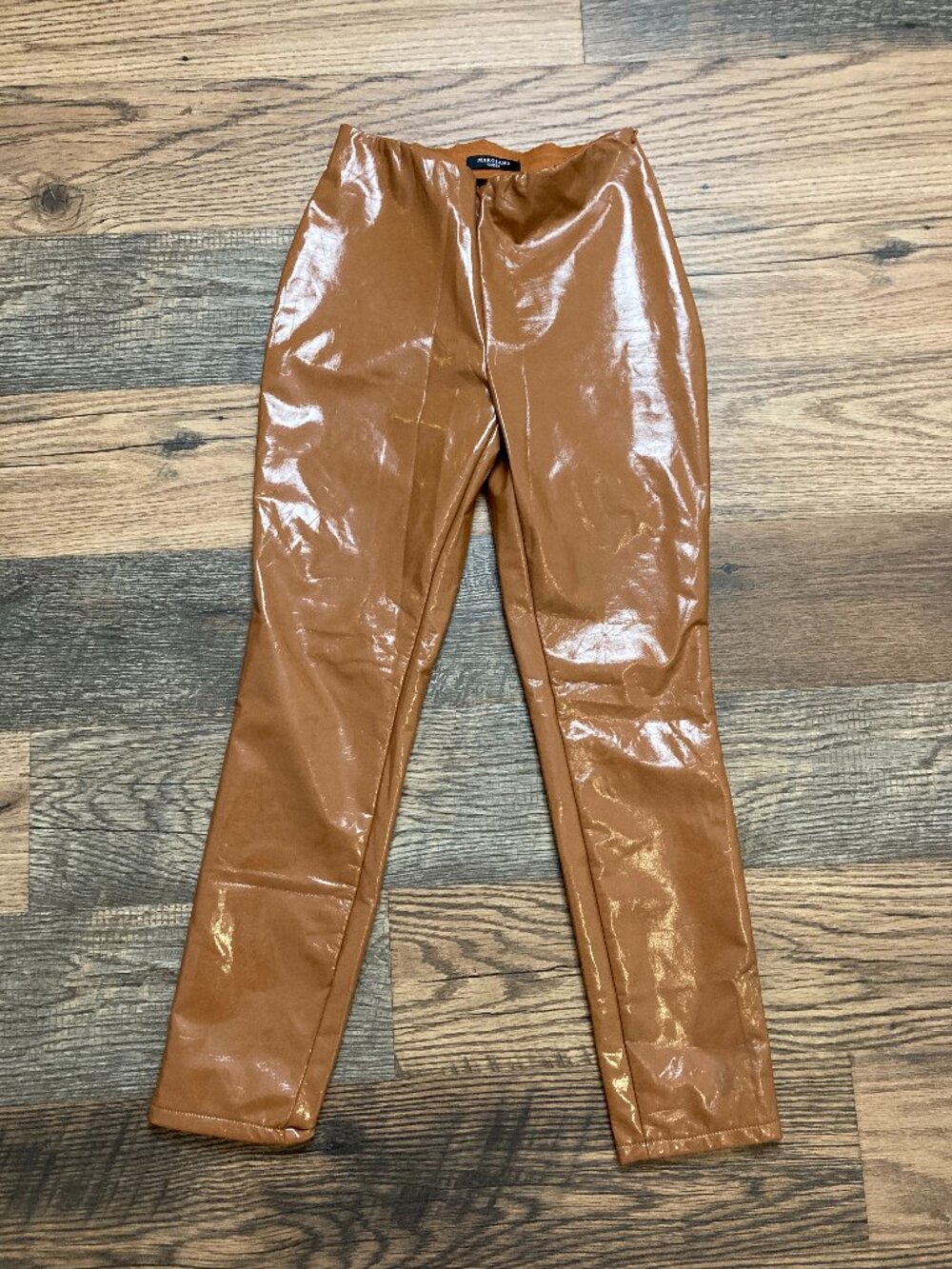 Marciano Guess Women’s Brown Patent Faux Leather Skinny Pants Leggings 26” Waist